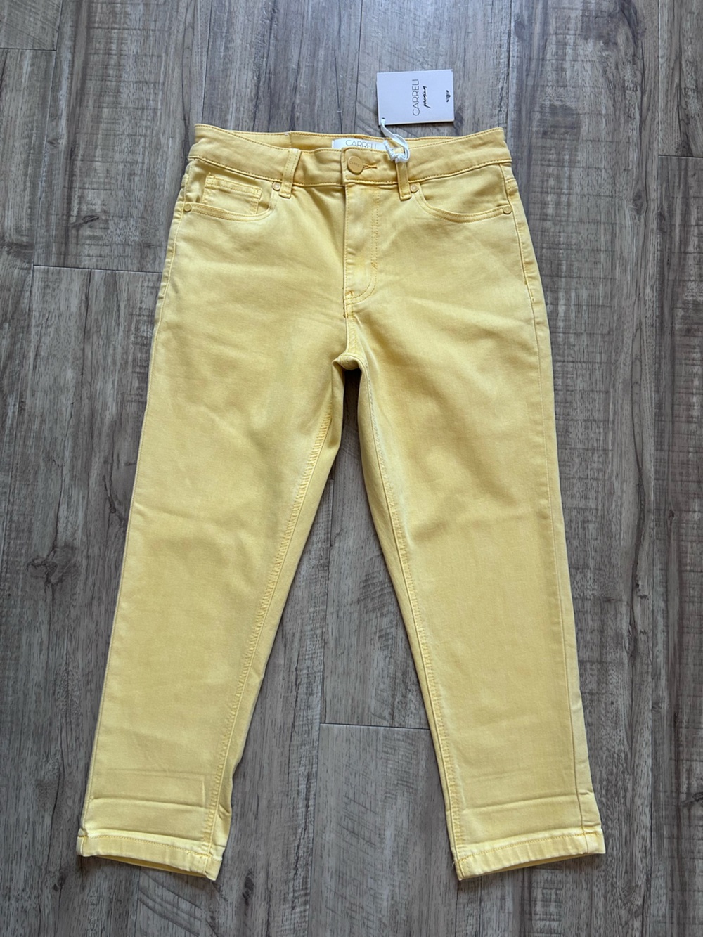 Carelli Ray Flower capri butter sunshine Yellow Cropped Ankle pants summer